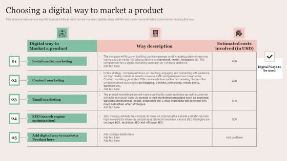 Strategic Brand Promotion For Enhanced Recognition And Revenue Growth Choosing A Digital Way To Market A Product Structure PDF Strategic Brand Promotion For Enhanced Recognition And Revenue Growth Choosing A Digital Way To Market A Product Structure PDF