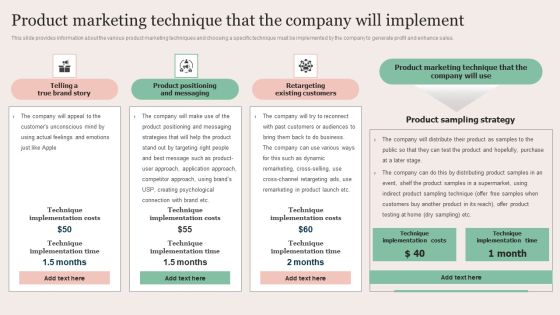 Strategic Brand Promotion For Enhanced Recognition And Revenue Growth Product Marketing Technique That The Company Designs PDF Strategic Brand Promotion For Enhanced Recognition And Revenue Growth Product Marketing Technique That The Company Designs PDF