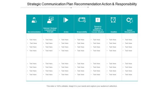 Strategic Communication Plan Recommendation Action And Responsibility Ppt PowerPoint Presentation Example Strategic Communication Plan Recommendation Action And Responsibility Ppt PowerPoint Presentation Example