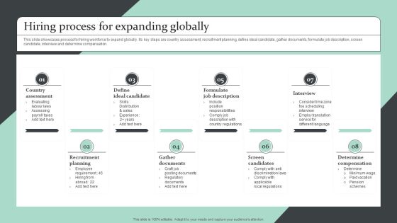 Strategic Global Expansion Business Plan Hiring Process For Expanding Globally Brochure PDF Strategic Global Expansion Business Plan Hiring Process For Expanding Globally Brochure PDF