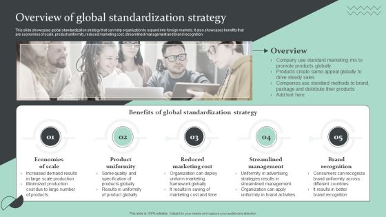 Strategic Global Expansion Business Plan Overview Of Global Standardization Strategy Designs PDF Strategic Global Expansion Business Plan Overview Of Global Standardization Strategy Designs PDF