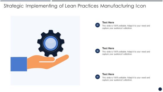 Strategic Implementing Of Lean Practices Manufacturing Icon Summary PDF Strategic Implementing Of Lean Practices Manufacturing Icon Summary PDF