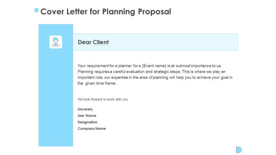 Strategic Management Cover Letter For Planning Proposal Ppt Outline Inspiration PDF