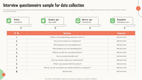 Strategic Market Insight Implementation Guide Interview Questionnaire Sample For Data Collection Mockup PDF Strategic Market Insight Implementation Guide Interview Questionnaire Sample For Data Collection Mockup PDF