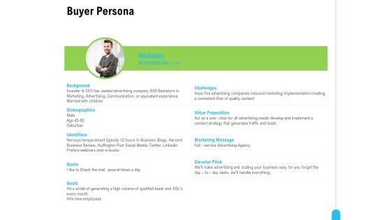 Strategic Marketing Approach Buyer Persona Ppt Ideas Picture PDF