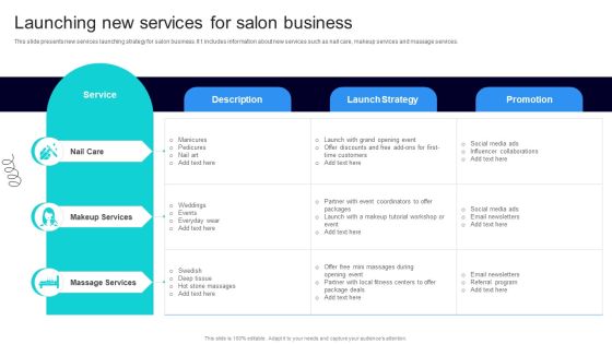 Strategic Marketing For Hair And Beauty Salon To Increase Launching New Services For Salon Sample PDF Strategic Marketing For Hair And Beauty Salon To Increase Launching New Services For Salon Sample PDF