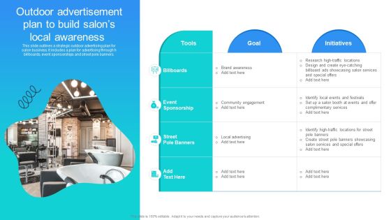 Strategic Marketing For Hair And Beauty Salon To Increase Outdoor Advertisement Plan Background PDF Strategic Marketing For Hair And Beauty Salon To Increase Outdoor Advertisement Plan Background PDF