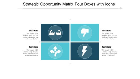 Strategic Opportunity Matrix Four Boxes With Icons Ppt PowerPoint Presentation Slides Grid Strategic Opportunity Matrix Four Boxes With Icons Ppt PowerPoint Presentation Slides Grid