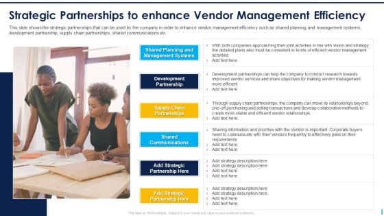 Strategic Partnerships To Enhance Vendor Management Efficiency Structure PDF