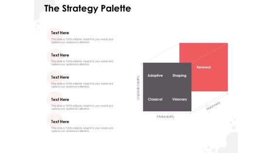 Strategic Planning Model The Strategy Palette Ppt Summary Visuals PDF