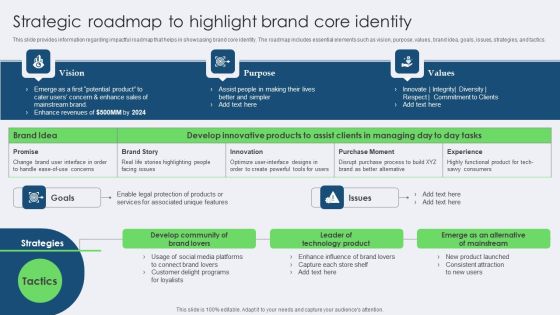 Strategic Roadmap To Highlight Brand Core Identity Structure PDF Strategic Roadmap To Highlight Brand Core Identity Structure PDF