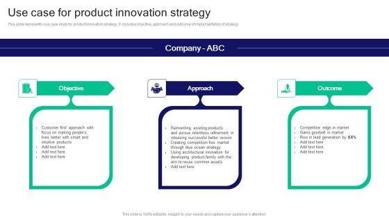 Strategies For Effective Product Use Case For Product Innovation Strategy Summary PDF Strategies For Effective Product Use Case For Product Innovation Strategy Summary PDF