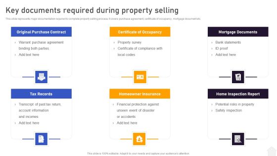 Strategies For Flipping Houses For Maximum Revenue Key Documents Required During Property Selling Clipart PDF