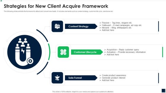 Strategies For New Client Acquire Framework Portrait PDF Strategies For New Client Acquire Framework Portrait PDF