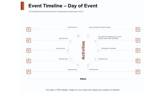 Strategies For Organizing Events Event Timeline Day Of Event Ppt Inspiration Outline PDF Strategies For Organizing Events Event Timeline Day Of Event Ppt Inspiration Outline PDF
