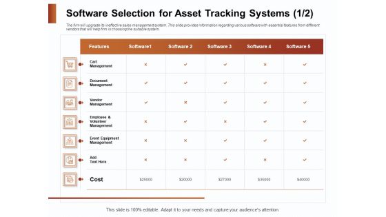 Strategies For Organizing Events Software Selection For Asset Tracking Systems Ppt Infographics Ideas PDF Strategies For Organizing Events Software Selection For Asset Tracking Systems Ppt Infographics Ideas PDF