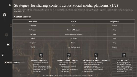 Strategies For Sharing Content Across Social Media Platforms Brochure PDF Strategies For Sharing Content Across Social Media Platforms Brochure PDF