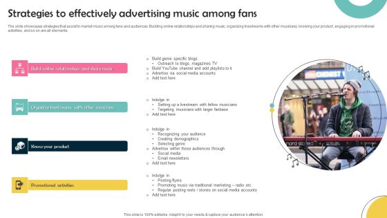 Strategies To Effectively Advertising Music Among Fans Template PDF Strategies To Effectively Advertising Music Among Fans Template PDF