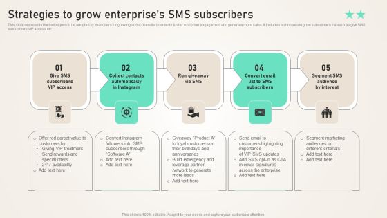 Strategies To Grow Enterprises SMS Subscribers Ppt PowerPoint Presentation File Model PDF Strategies To Grow Enterprises SMS Subscribers Ppt PowerPoint Presentation File Model PDF
