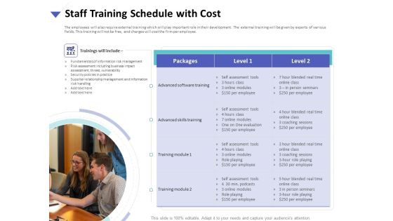 Strategies To Mitigate Cyber Security Risks Staff Training Schedule With Cost Ppt Icon Graphic Images PDF Strategies To Mitigate Cyber Security Risks Staff Training Schedule With Cost Ppt Icon Graphic Images PDF