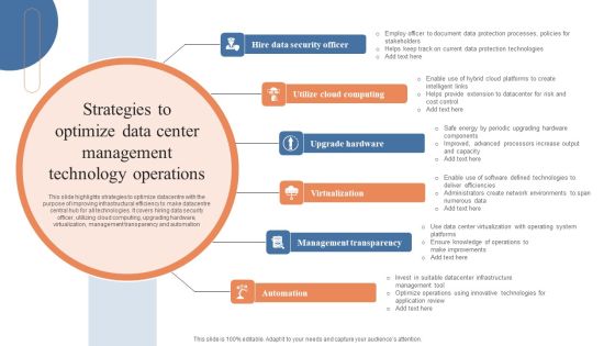 Strategies To Optimize Data Center Management Technology Operations Icons PDF Strategies To Optimize Data Center Management Technology Operations Icons PDF