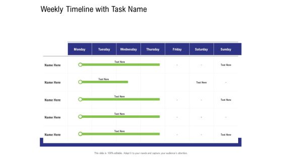 Strategy For Managing Ecommerce Returns Weekly Timeline With Task Name Designs PDF