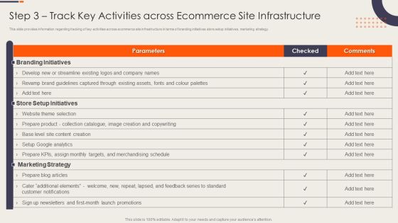 Strategy Playbook For Ecommerce Business Step 3 Track Key Activities Across Background PDF Strategy Playbook For Ecommerce Business Step 3 Track Key Activities Across Background PDF