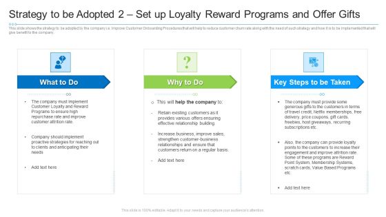 Strategy To Be Adopted 2 Set Up Loyalty Reward Programs And Offer Gifts Graphics PDF Strategy To Be Adopted 2 Set Up Loyalty Reward Programs And Offer Gifts Graphics PDF
