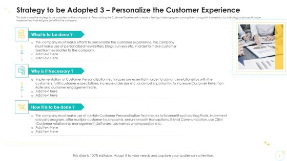 Strategy To Be Adopted 3 Personalize The Customer Experience Ppt Diagram Graph Charts PDF Strategy To Be Adopted 3 Personalize The Customer Experience Ppt Diagram Graph Charts PDF