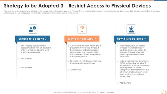 Strategy To Be Adopted 3 Restrict Access To Physical Devices Guidelines PDF