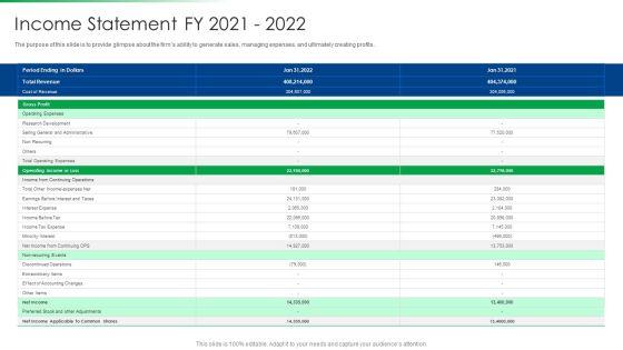 Strawman Project Action Plan Income Statement Fy 2021 To 2022 Diagrams PDF Strawman Project Action Plan Income Statement Fy 2021 To 2022 Diagrams PDF