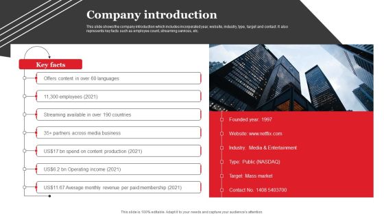 Streaming Platform Company Outline Company Introduction Designs PDF