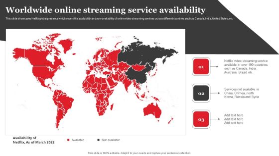 Streaming Platform Company Outline Worldwide Online Streaming Service Availability Ideas PDF