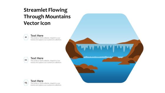 Streamlet Flowing Through Mountains Vector Icon Ppt PowerPoint Presentation Gallery Display PDF