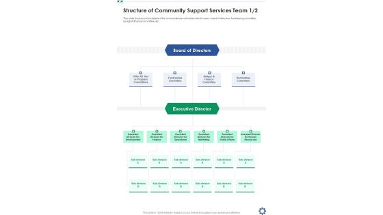 Structure Of Community Support Services Team One Pager Sample Example Document Structure Of Community Support Services Team One Pager Sample Example Document