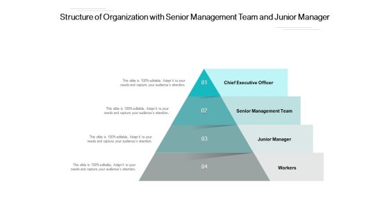 Structure Of Organization With Senior Management Team And Junior Manager Ppt PowerPoint Presentation Slides Diagrams PDF Structure Of Organization With Senior Management Team And Junior Manager Ppt PowerPoint Presentation Slides Diagrams PDF