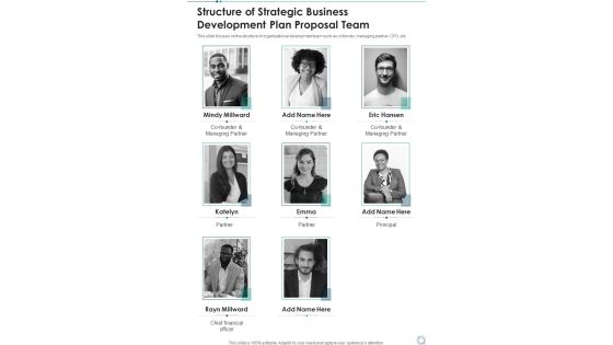 Structure Of Strategic Business Development Plan Proposal Team One Pager Sample Example Document Structure Of Strategic Business Development Plan Proposal Team One Pager Sample Example Document
