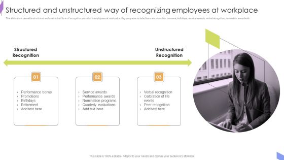Structured And Unstructured Way Of Recognizing Employees At Workplace Graphics PDF Structured And Unstructured Way Of Recognizing Employees At Workplace Graphics PDF
