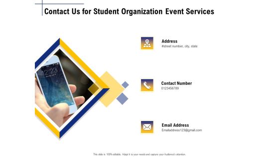 Student Club Event Planning Contact Us For Student Organization Event Services Ppt Portfolio Model PDF Student Club Event Planning Contact Us For Student Organization Event Services Ppt Portfolio Model PDF