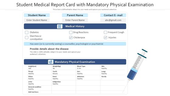 Student Medical Report Card With Mandatory Physical Examination Ppt Pictures Graphics Example PDF Student Medical Report Card With Mandatory Physical Examination Ppt Pictures Graphics Example PDF