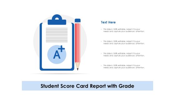 Student Score Card Report With Grade Ppt PowerPoint Presentation Pictures Example Introduction PDF
