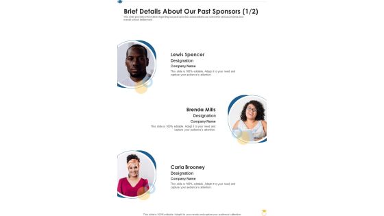 Study Scholarship Brief Details About Our Past Sponsors One Pager Sample Example Document Study Scholarship Brief Details About Our Past Sponsors One Pager Sample Example Document