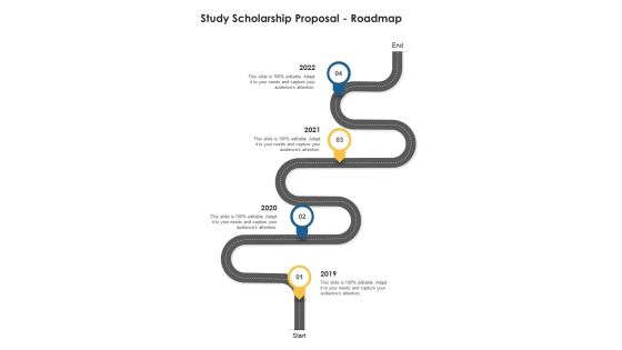 Study Scholarship Proposal Roadmap One Pager Sample Example Document