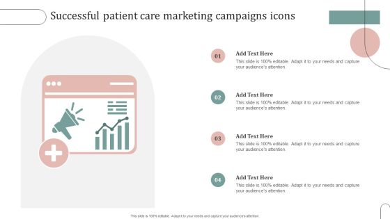 Successful Patient Care Marketing Campaigns Icons Mockup PDF