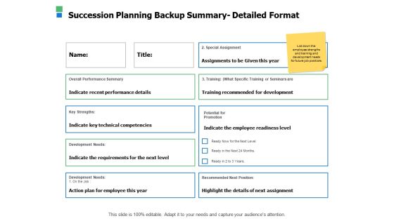 Succession Planning Backup Summary Detailed Format Ppt Powerpoint Presentation Ideas Graphics Design Succession Planning Backup Summary Detailed Format Ppt Powerpoint Presentation Ideas Graphics Design