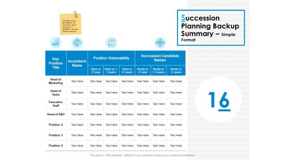 Succession Planning Backup Summary Simple Format Ppt PowerPoint Presentation Show Slides Succession Planning Backup Summary Simple Format Ppt PowerPoint Presentation Show Slides
