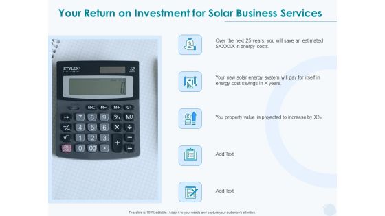 Sun Energy Dealing Your Return On Investment For Solar Business Services Ppt Gallery Design Templates PDF Sun Energy Dealing Your Return On Investment For Solar Business Services Ppt Gallery Design Templates PDF