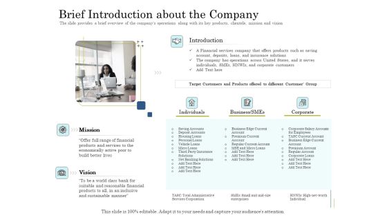 Supplementary Debt Financing Pitch Deck Brief Introduction About The Company Ideas PDF Supplementary Debt Financing Pitch Deck Brief Introduction About The Company Ideas PDF