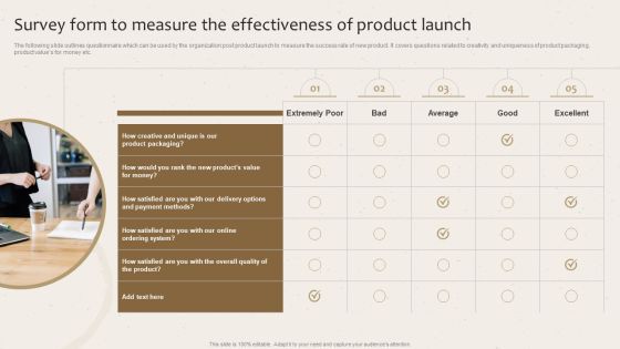 Survey Form To Measure The Effectiveness Of Product Launch Launching New Beverage Product Background PDF Survey Form To Measure The Effectiveness Of Product Launch Launching New Beverage Product Background PDF