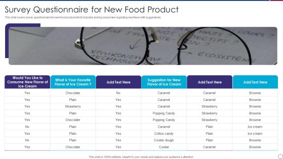 Survey Questionnaire For New Food Product Introduction PDF Survey Questionnaire For New Food Product Introduction PDF